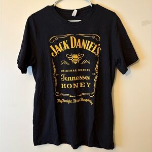 Jack Daniels Tennessee Honey Black and Gold Short Sleeve T-Shirt Size Large